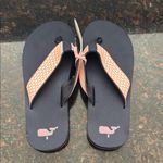Vineyard Vines Navy Flip Flops with Pink Whale Logo 9 Photo 0