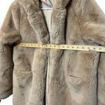 Apparis Maria Faux Fur Coat Brown Plush Women’s Size Small Hooded Open Front Photo 14