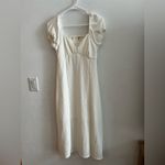 Source Unknown Unbranded White Textured Puff Sleeve Midi Dress Square Neck XS-S Photo 4