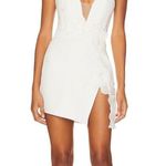 NWOT Sau Lee Fleur white 3d floral strapless Mini Dress sz 12 Photo 0