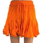 Gab & Kate  Olivaceous Orange Elastic Waist Flowy Flare Mini A-Line Skirt Size S Photo 0