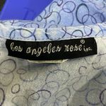 Los Angeles Rose Blue Patterned Tie Back Scrub Top Shirt Size Small S Photo 3