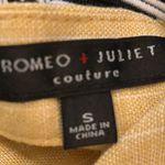 Romeo + Juliet Couture Romeo & Juliet Mustard Striped Linen Jumpsuit Photo 3
