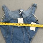 Forever 21 NWT Mini Dress M Womens Blue Denim Cut Out Tank Back Zipper Jean Y2K Photo 3