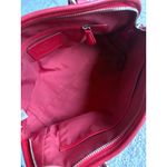 Coach  Red Pebbled Leather Remi Satchel Structured Zip Double Handles Photo 6