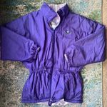 Vintage Winter Spirit purple reversible fleece lined toggle waist coat, size M/L Size L Photo 5