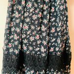 Arula Black & Red Green Dainty Floral Lace Trim Short Puff Sleeve Dress. Size XL Photo 6