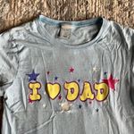 Old Navy Vintage Y2K I Love Dad  Graphic Light Blue Baby Tee Women's Small Photo 1