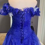 Women’s Blue Fairy Tale Prom Party Dress Butterflies Corset Back Size 10 NWT Blue Photo 5