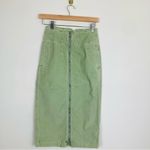 We The Free Free People  corduroy zip front high waisted pencil skirt pale green Photo 4