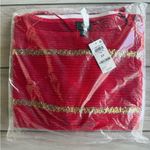 JM Collection  Sequin Stripe Long-Sleeve Sweater Red 2X NWT IN PACKAGE Photo 6
