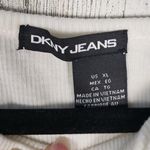 DKNY NWOT  Jeans Cream Ribbed Knit Long Sleeve Keyhole Top Women's Size XL Photo 3