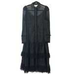 Alexis Evarra Black Sheer Lace Midi Dress XS NWT $975 Photo 2