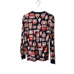 Hanna Andersson Navy Blue Gingerbread House Print Pajama Shirt Size Medium Photo 4