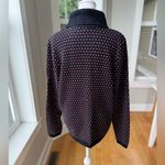 Karen Scott Vintage  Black Red Printed Cotton lTurtleneck Sweater Size Large Photo 2