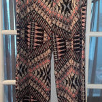 AB Studio  Black and Red Geometric wide leg pants woman’s large EUC Photo 0
