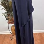 ASOS Bridesmaid's Maxi Dress Womens 12 Navy Lagenlook Fairy Goth Y2K Cape Top Photo 1