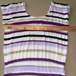 White House | Black Market Purple and White Cap Sleeve top size small sleeveless Photo 5