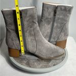 Journee Collection Gray Suede Ankle Boots WD11 Block Heel Side Zip Booties Photo 5
