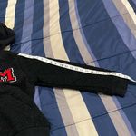 Forever 21  Black Thick Winter Fleece Jacket with Red Plaid Detail Photo 6