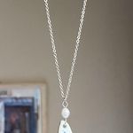 Handmade porcelain tea cup & freshwater pearl unique fun fairy antique style necklace🫖🍃🌀 Photo 2