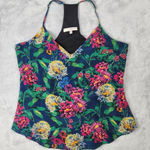 Lavender Brown  Womens Silk Floral  Cami Tank Top Made In USA Size M Medium Photo 0