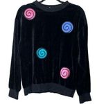 Vintage Russ Black Velour Pullover Shirt Size M Photo 0