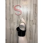 Black Contrast Stitch Corset Crop Top Women’s Small Bustier Cami Y2K Style Photo 2