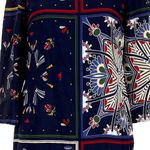 Vilagallo Silk Shift Dress Leopard Floral Print Size 38 U.K. 10, USA 8 Medium M Blue Photo 7