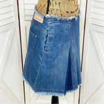 See By Chloe  Denim Skirt Side Pleat Raw Edge‎ Blue 28 6 Photo 3