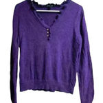 Ralph Lauren Lauren  Women's Medium Purple V-Neck Pullover Long Sleeve Sweater Photo 0
