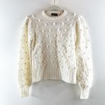 Vineyard Vines Chevron Pom Pom Crewneck Wool Blend Sweater Marshmallow Cream XS Photo 2