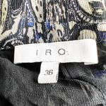 IRO Gixie Black Gray Abstract Print Pattern Chiffon Wide Leg Trouser Pants 36 Photo 3