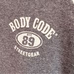 Body Code Size Medium Gray Zipper Front Shacket w/Graphic “Street Gear” Photo 5