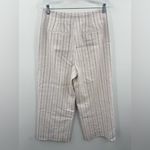 Rebecca Taylor Women’s Linen Blend Striped Cropped Wide Leg Pants Size 8 Photo 2