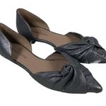 Donald Pliner Pennie Metallic D’Orsay Flats Womens 7.5 Gray Pointed Toe Coquette Photo 1