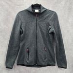 Head  Gray Zipper Fleece Sweater Long Sleeve Cardigan Jacket Medium Photo 0