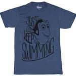 Disney  Pixar Finding Dory Nemo Adult Tee Just Keep Swimming Line Drawing Size XS Photo 0
