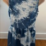 Cotton Express  tie dye chambray 100% cotton blue buttoned mini dress, size S Photo 2