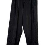 ZARA  Wide Leg High Rise Satin Trouser Dress Pant Belt Loops Pockets M Black Photo 0