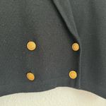 Talbots Vintage  Double Breasted Gold Buttons Black Cropped Blazer Jacket Size L Photo 2