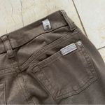 7 For All Mankind  Taupe Suede Like Cropped Pants Sz 26 Photo 5