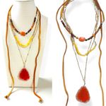 Free People Texas Sun Layered Necklace NEW Western Bohemian Geode Tassels Photo 3