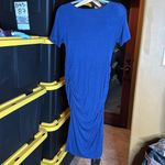 Pinkblush  Navy Ruched Short Sleeve Dress Size Small Photo 6