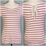Pilcro and the Letterpress PILCRO red and white striped t-shirt with 2,back keyholes with ties. Small. EUC Photo 1