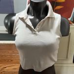 Brandy Melville  Cream Collar Top Photo 3