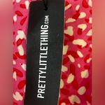 Pretty Little Thing  Pink Leopard Ruched Plunge Bodycon Plus Dress NWT Photo 7