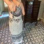 Hale Bob  medium M halter Cream and Black Maxi dress double side slits Photo 1