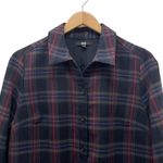Uniqlo Navy Maroon Plaid Flannel Swing Oversized Shirt Dress Women’s Size Large Photo 10