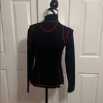 Essendi Black and Red Women's sSilk Blend Quarter Zip Top Photo 3